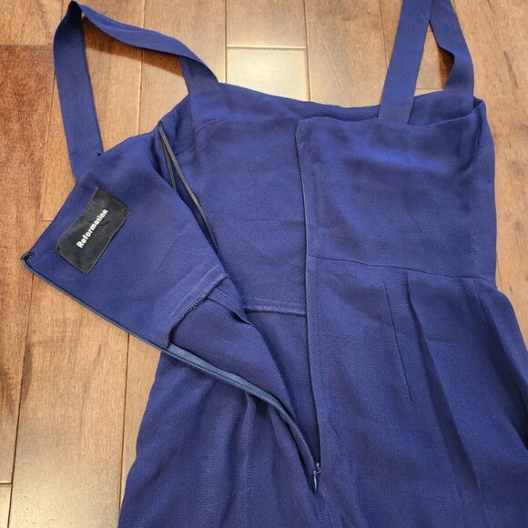 Reformation women's navy blue dress in size 0 - Picture 4 of 10